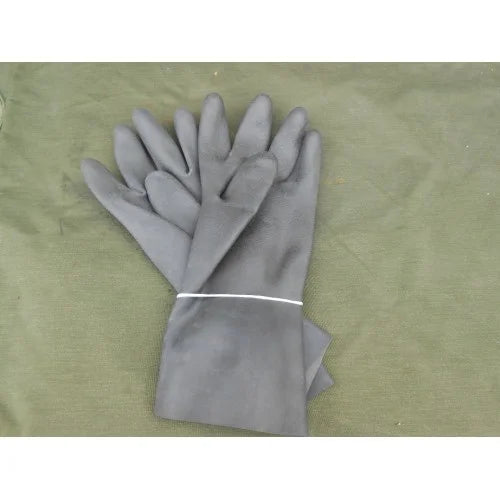 10 x Belgian Army Black Rubber Gloves
