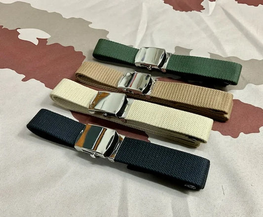 20 x Canvas Belts With Silver Buckle