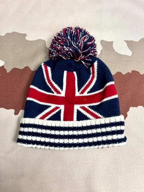 10 x Union Jack Winter Hat With Bobble